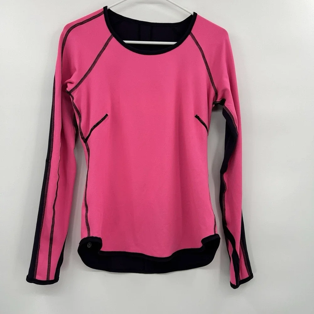 Lululemon Womens Runder Under Reversible Long Sleeve Shirt Size 4/6 RULU‎